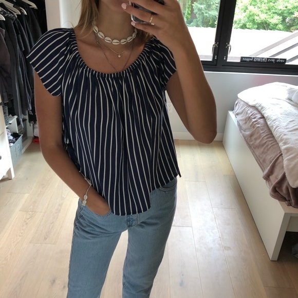 H&M Tops - H&M off the shoulder stripe top